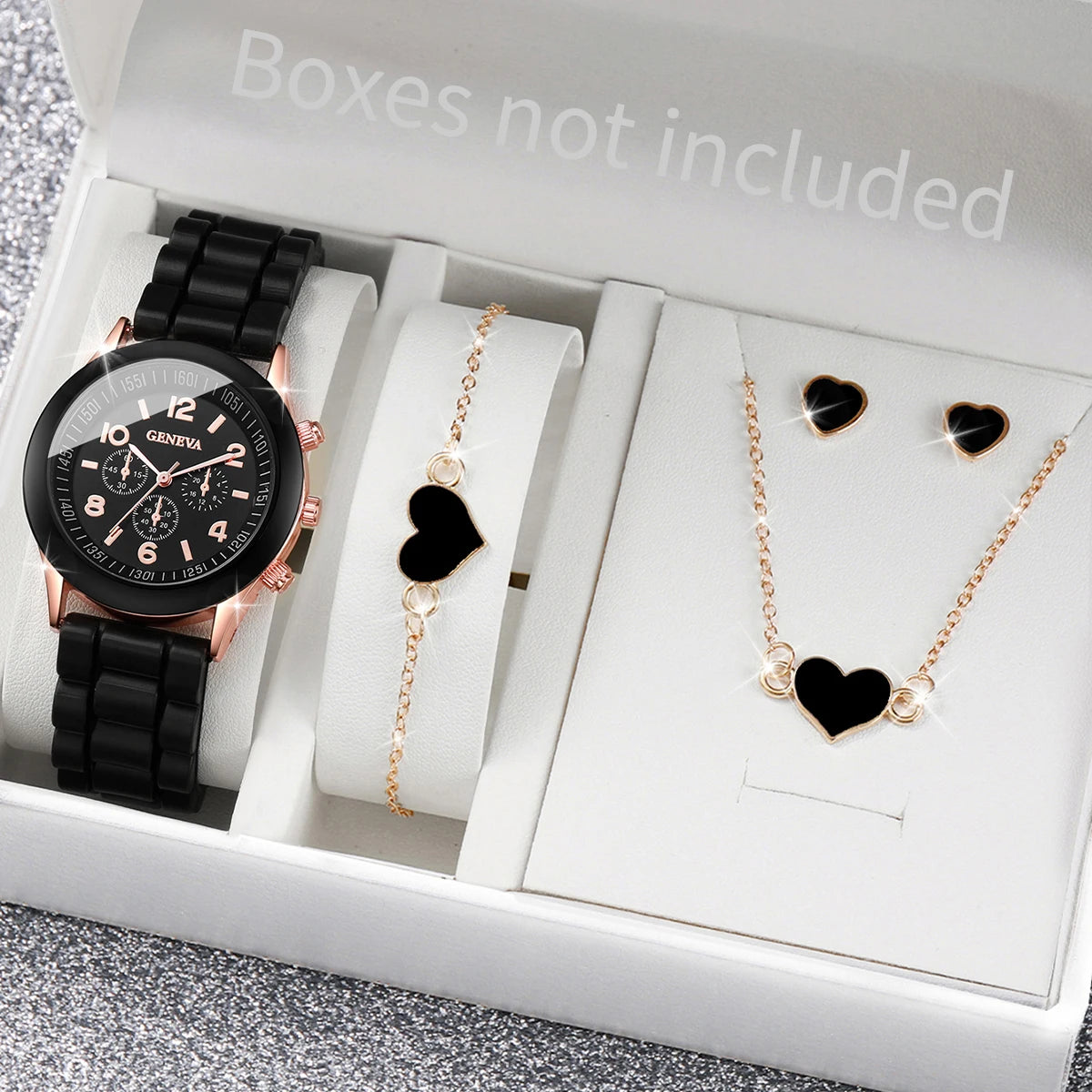 Ensemble de bijoux Reloj Mujer pour femmes, 5/6 pièce