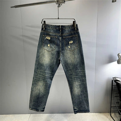 Jean baggy déchiré en denim pour homme