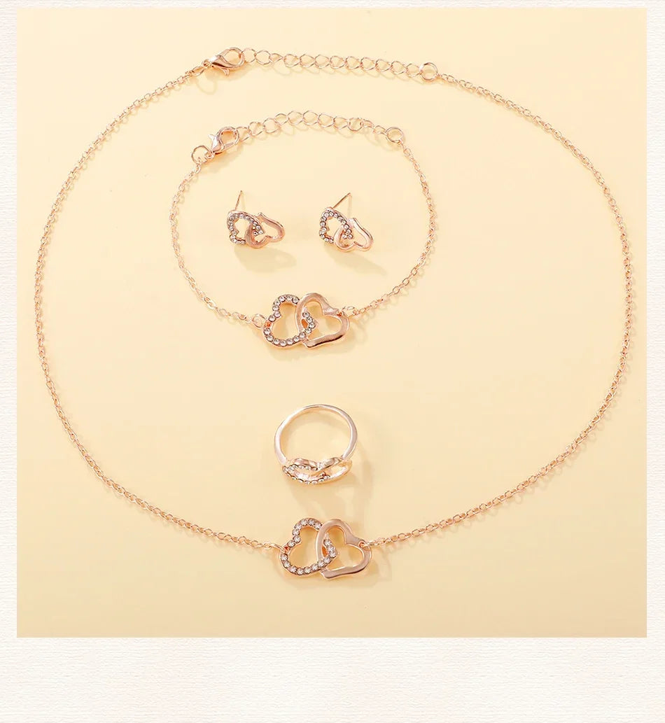 Ensemble de 6 bijoux de luxe en or rose