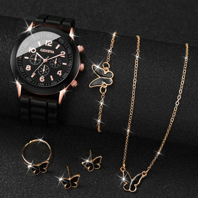 Ensemble de bijoux Reloj Mujer pour femmes, 5/6 pièce