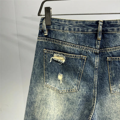 Jean baggy déchiré en denim pour homme