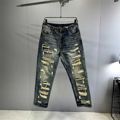 Jean baggy déchiré en denim pour homme